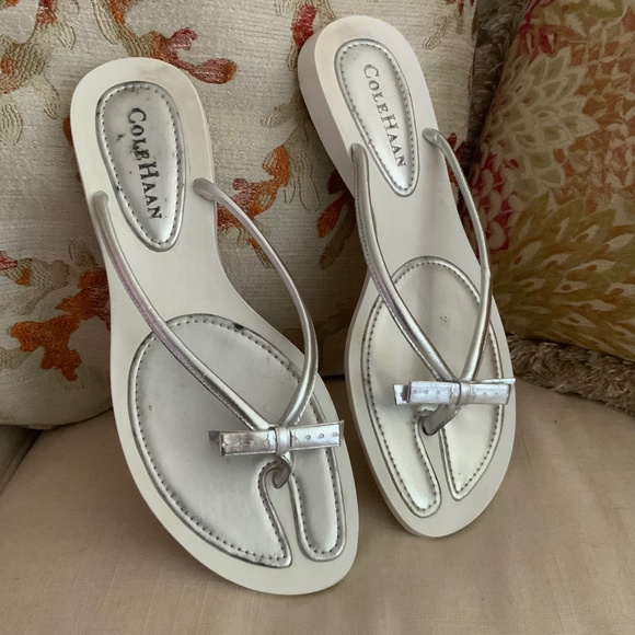 Cole Haan | Shoes | Colehaan Silverwhite Bikini Sandal Fun Feminine ...